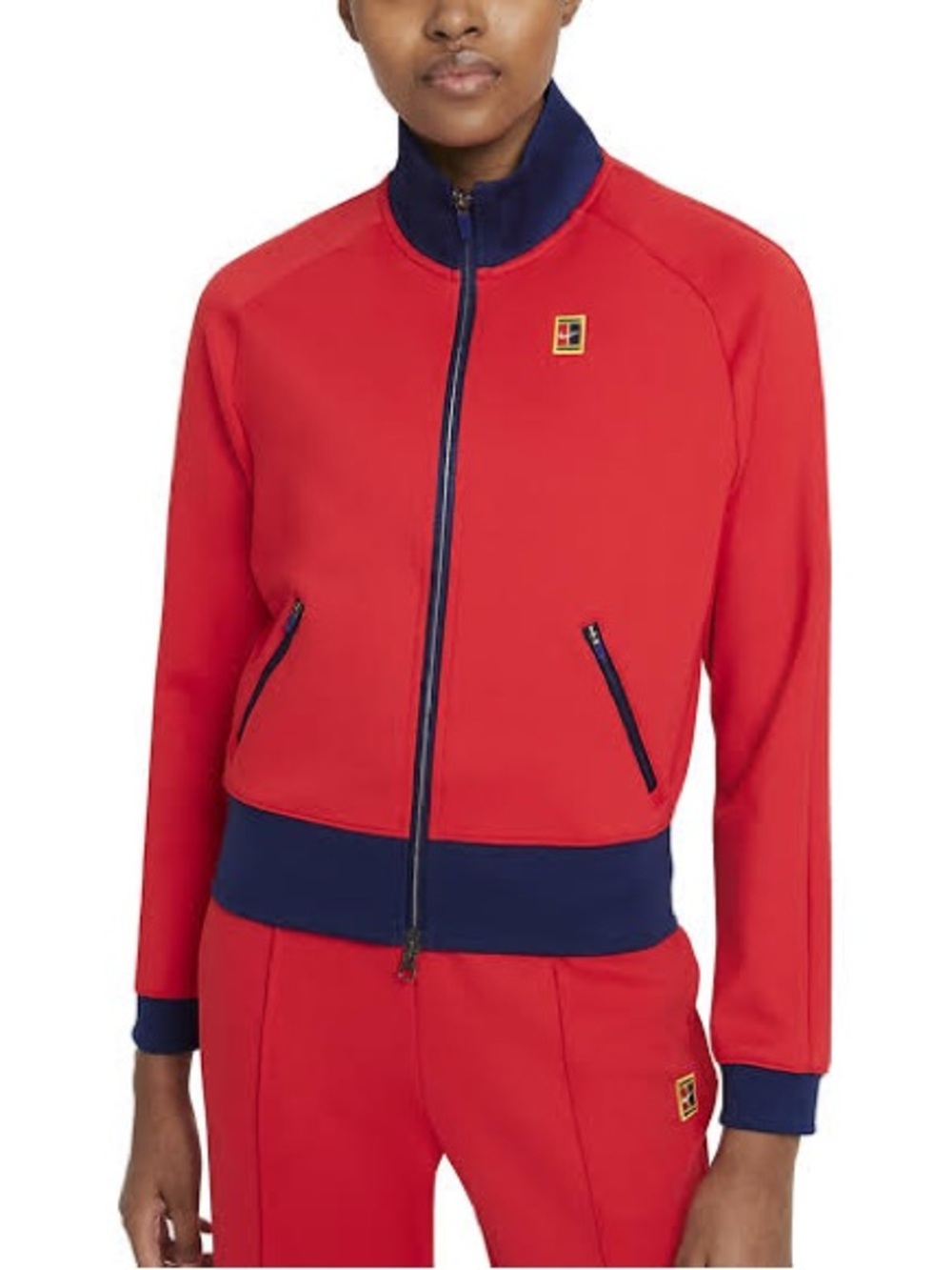 Nike Women's Court Heritage Jacket Tennis Red Size Medium
